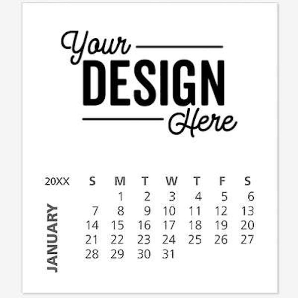 Full Color Business Card Magnet with 12-Sheet Calendar - Business Card Magnet with 12 Sheet Calendar