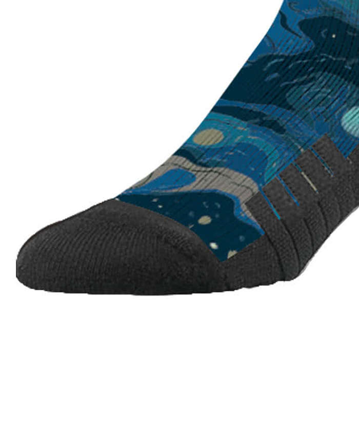 Abstract Oil Premium Crew Socks - Black