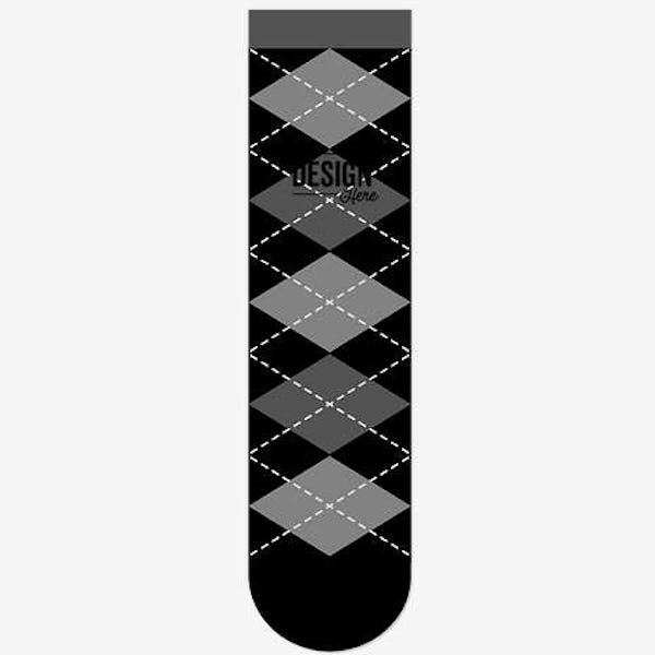Argyle Crew Socks - Black