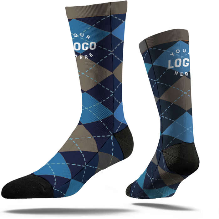 Argyle Crew Socks - Black