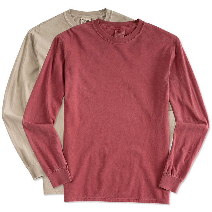 Comfort Colors 100% Cotton Long Sleeve Shirt - Washed Denim
