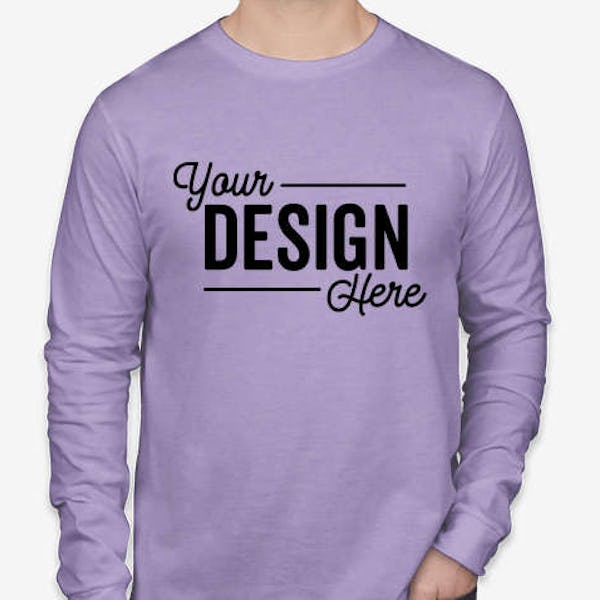 Bella + Canvas Long Sleeve Jersey T-shirt - Heather Dark Lavender