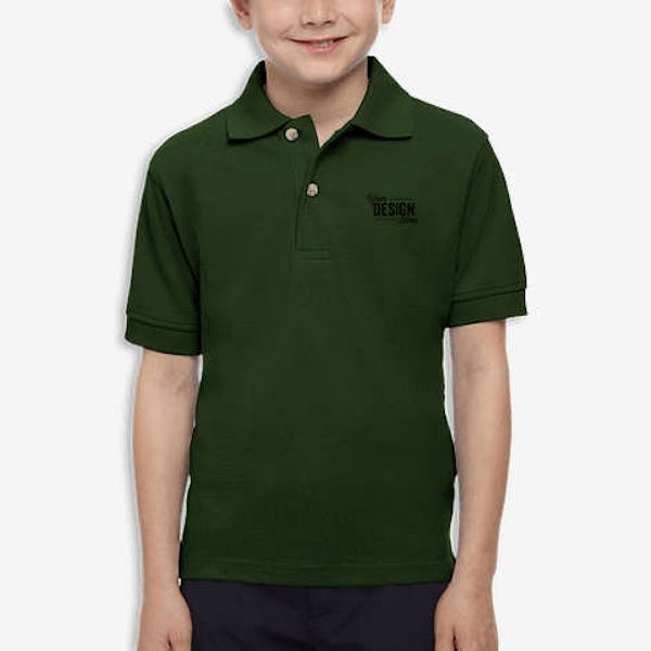 Blue Generation Youth Superblend Easy-Care Pique Polo - Hunter