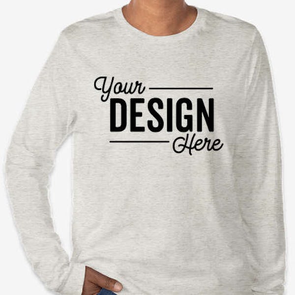 Bella + Canvas Tri-Blend Long Sleeve T-shirt - Oatmeal Tri-Blend
