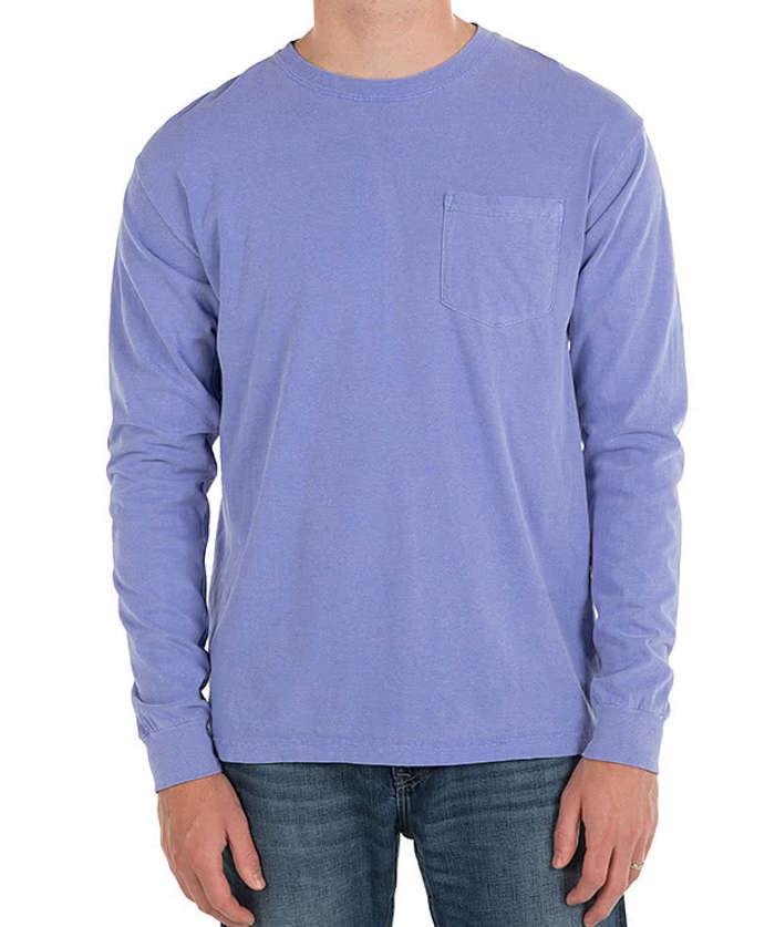 Comfort Colors Long Sleeve Pocket T-Shirt - Seafoam