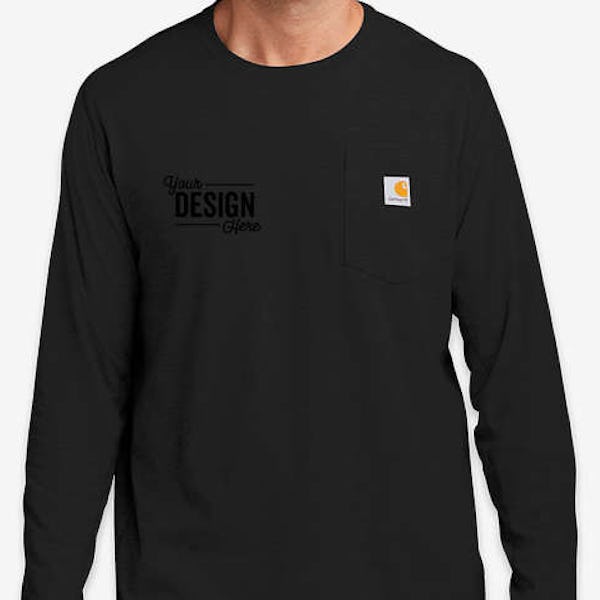 Carhartt Force Cotton Long Sleeve Pocket T-shirt - Black