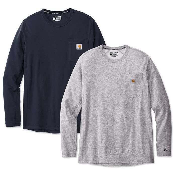 Carhartt Force Cotton Long Sleeve Pocket T-shirt - Black