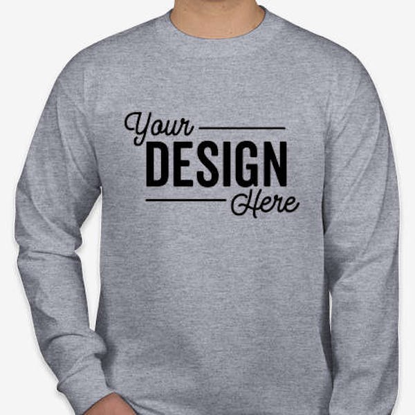 Bayside USA-Made 100% Cotton Long Sleeve T-shirt - Dark Ash