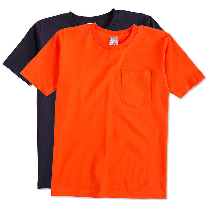 Bayside USA-Made 100% Cotton Pocket T-shirt - Red