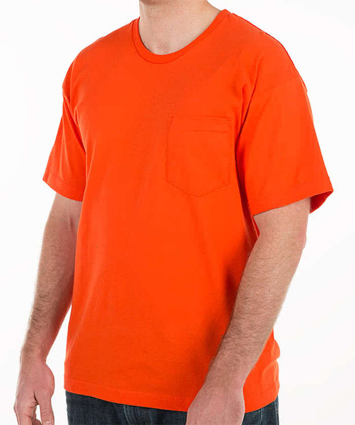 Bayside USA-Made 100% Cotton Pocket T-shirt - Red 3 Bayside USA-Made 100% Cotton Pocket T-shirt - Red
