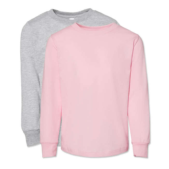 Bella + Canvas Toddler Jersey Long Sleeve T-shirt - Heather Columbia Blue