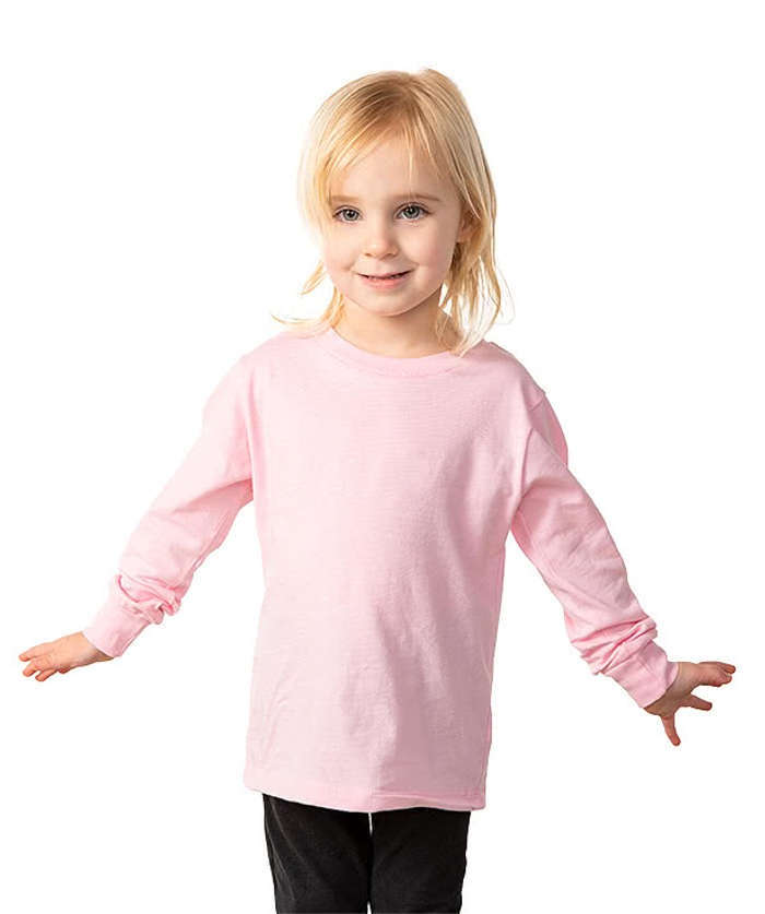 Bella + Canvas Toddler Jersey Long Sleeve T-shirt - Heather Columbia Blue