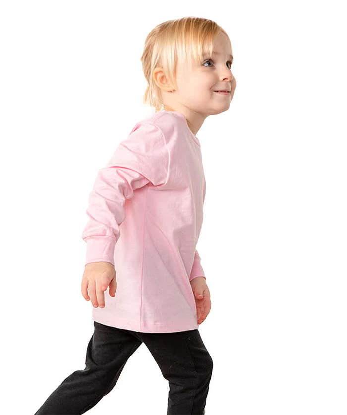 Bella + Canvas Toddler Jersey Long Sleeve T-shirt - Heather Columbia Blue