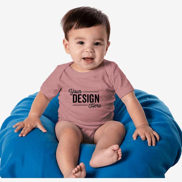 Bella + Canvas Jersey Short-Sleeve Baby Bodysuit - Heather Mauve