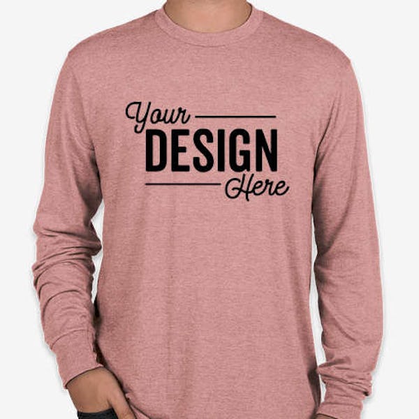 District Tri-Blend Long Sleeve T-shirt - Blush Frost