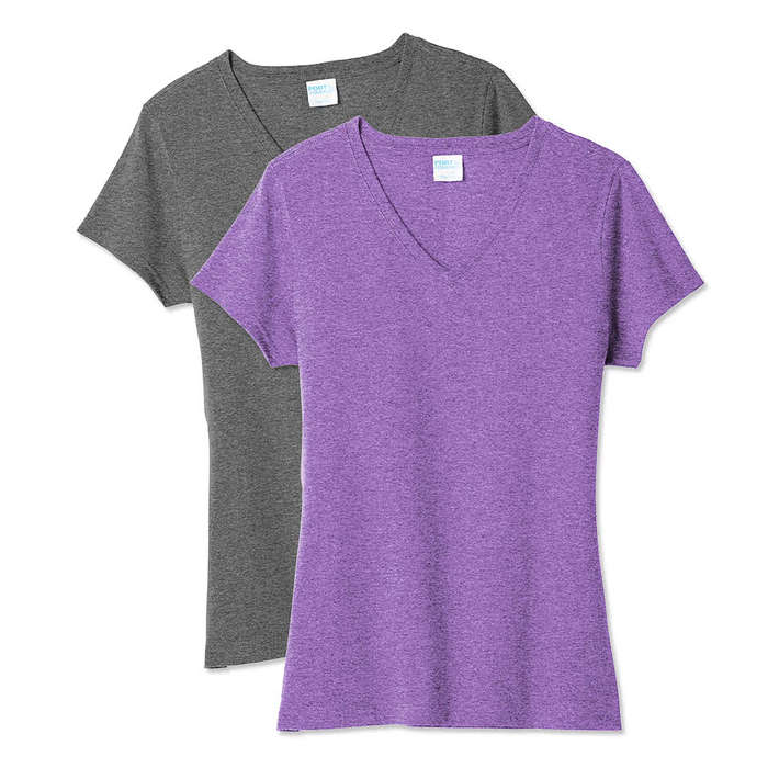 Port & Company Women's Core Tri-Blend V-Neck T-shirt - White