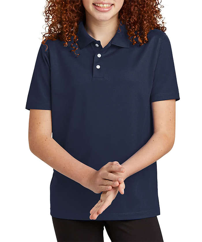 Sport-Tek Youth UPF 50 Performance Micropique Polo - True Navy 4 Sport-Tek Youth UPF 50 Performance Micropique Polo - True Navy