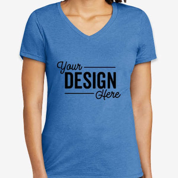 Allmade Women's Tri-Blend V-Neck T-shirt - Azure Blue