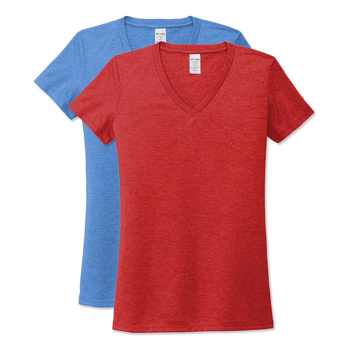 Allmade Women's Tri-Blend V-Neck T-shirt - Azure Blue