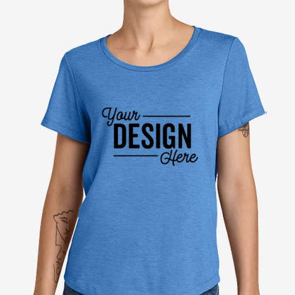 Allmade Women’s Tri-Blend Scoop Neck T-shirt - Azure Blue